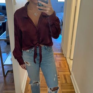 Wilfred tie front blouse